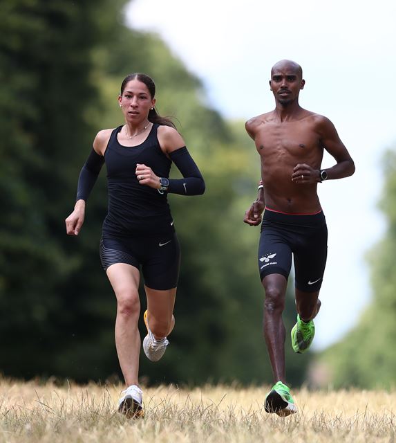 Mo Farah with his wife Tania Nell
